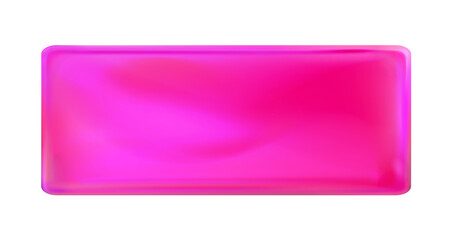 Pink, violet rectangular painted plate isolated. Label, template. Png.