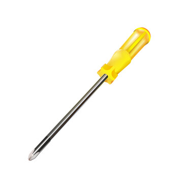 recommend clip art: Yellow professional realistic screwdriver with a plastic handle. isometric 3d construction tool isolated on white background.  Cruciform for repair and construction. png