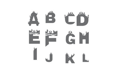 a,b,c,d,e,f,g,h,i,j,k,l,m,n,o,p,q,r,s,t,u,v,w,x,y,z, logo, hiker, trekking, vector, adventure, icon, outdoor, man, mountain, travel, silhouette, climber, typography, sport, text, active, graphic, back