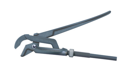 Adjustable realistic pipe wrench, plier, spanner. Plumbing tool isolated on white background. png