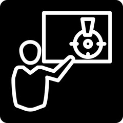 Solid direction of intention vector icon