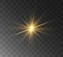 Transparent yellow sunlight special lens flash light effect. Front solar flare lenses.	