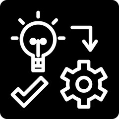 Solid execution smart idea vector icon