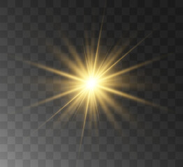Transparent yellow sunlight special lens flash light effect. Front solar flare lenses.	