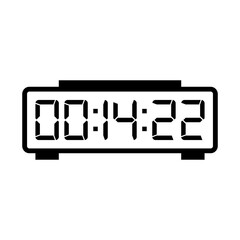 LED digital clock number isolated. Electronic figures for counter or calculator mockup interface design.