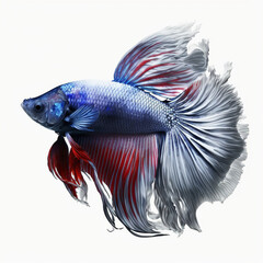 Fototapeta premium Betta Fish (Siamese Fighting Fish) full body image with white background ultra realistic