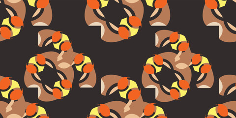 Modern abstract flower, leaf, seamless pattern. designed with creative ideas