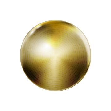 Realistic gold construction rivet, metal head isolated. Golden head in surface. Glossy metal cap. png