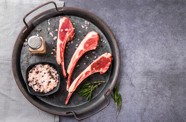 Fresh delicacy Tomahawk lamb chops