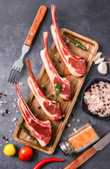 Fresh delicacy Tomahawk lamb chops