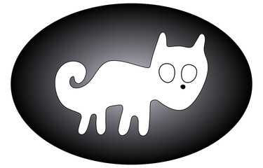Geoglyph of the cat from Nazca on transparent background