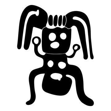 Geoglyph of the humanoid from Nazca on transparent background