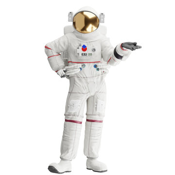 astronaut posing like space parson in-universe 3d render with transparent background