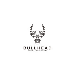 Bull head logo vector icon design template
