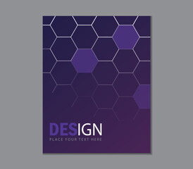hexagon pattern cover page, booklet background template vector design
