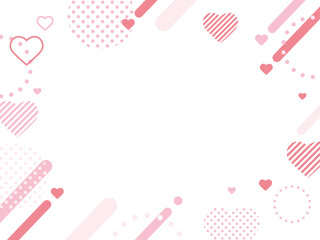 ピンク　ハート　母の日　ポップ 　フレーム　背景	