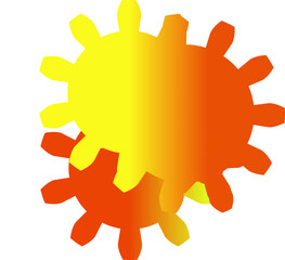 Aesthetic shape gear with color gradations for ornament decoration