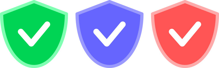 Shield with checked sign. Security icon. Shield icon.