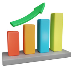 Growth Profit Graph 3d rendering illustration