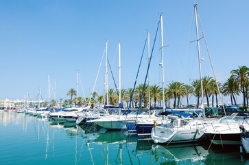 Fototapeta na wymiar Puerto Marina in Benalmadena town. Costa del Sol, Malaga Province, Andalusia, Spain