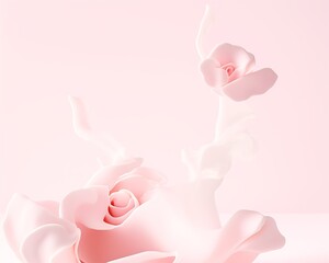 AI-Generated Image of an Abstract Pink Roses Background