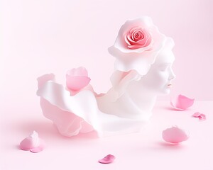 AI-Generated Image of an Abstract Pink Roses Background