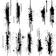 Set of a ink drop spots, splash and splatter effects, intricate details, premium assets 300dpi.