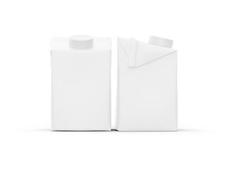 500 ml Container White Blank Front and Side