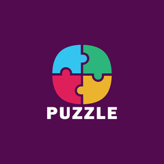 puzzle geometric logo simple minimalist design