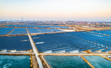 Photovoltaic energy Aerial photo of solar panels