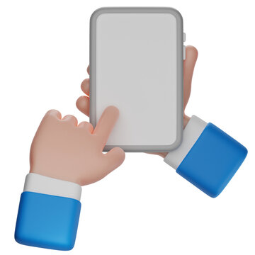 hand hold scroll phone 3d illustration