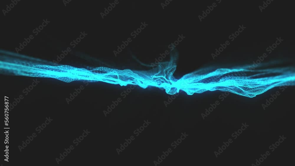 Poster abstract network mesh waving fx background/ 4k animation of an abstract fractal background with mesh