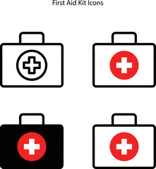 First Aid Kit icon. First Aid Kit icon image. First Aid Kit icon symbol. medical case. Isolated on white background
