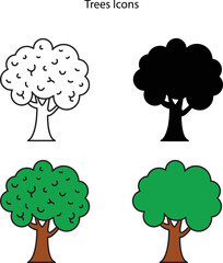 tree logo silhouette hand drawn vector illustration, Tree Logo. Tree Logo vector. Tree icon.