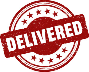 Delivered grunge rubber stamp vector illustration.