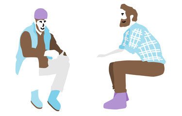 座る人物セット　秋冬
