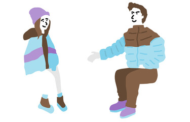 座る人物セット　秋冬
