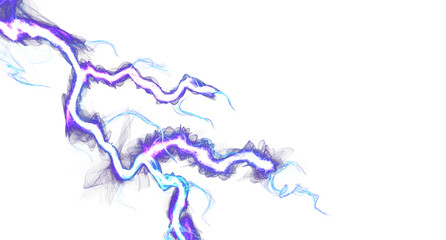 Blue lightning, power energy charge, abstract background. Blitz effect. Night storm flash, thunderstorm. Thunder shock isolated. Digital art dynamic illustration. png