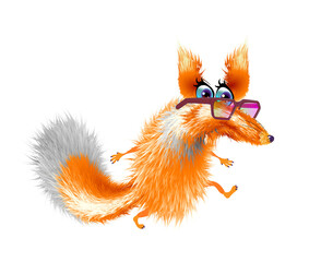 Fluffy cute fox. Png