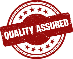 Quality Assured grunge rubber stamp vector illustration.