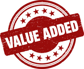 Value Added grunge rubber stamp vector illustration.