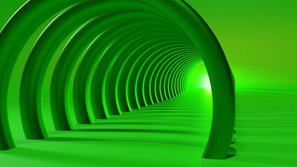 green tunnel with light background wallpaper