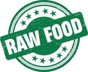 Raw Food grunge rubber stamp vector illustration.