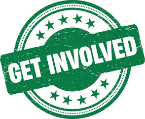 Get Involved grunge rubber stamp vector illustration.