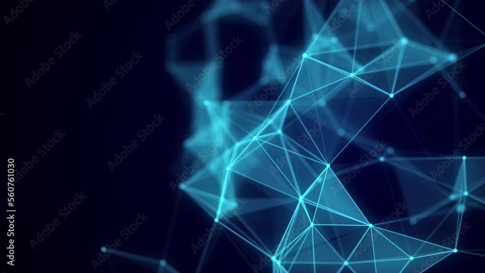 Aufkleber Blue network connection structure. Science background. Abstract digital background. Big data visualization. 3d rendering.