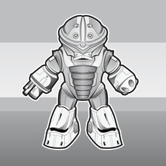 coloring picture Futuristic robot constructor flat icon set. Cartoon android character design