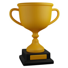 3d illustration golden trophy