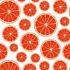 bright orange pattern with grapefruit, a banner for advertising a store, on a white background, a transparent seamless poster