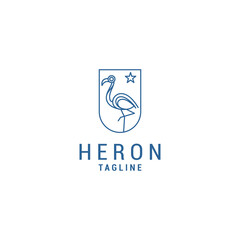 Heron logo design icon vector