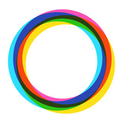 Obraz premium Intertwined colored circles / thickness 3